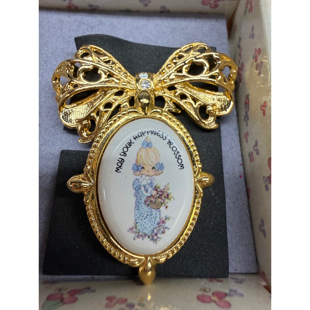 Vintage 1999 Avon Precious Moments May Your Happiness Blossom Pin Pendant Brooch - Picture 1 of 7